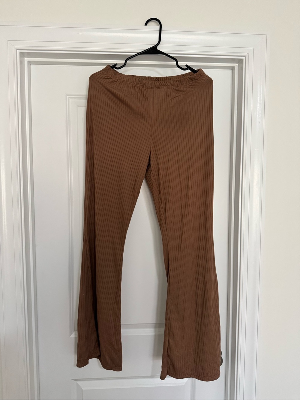Women's Ribbed Wide-Leg Pants - Brown